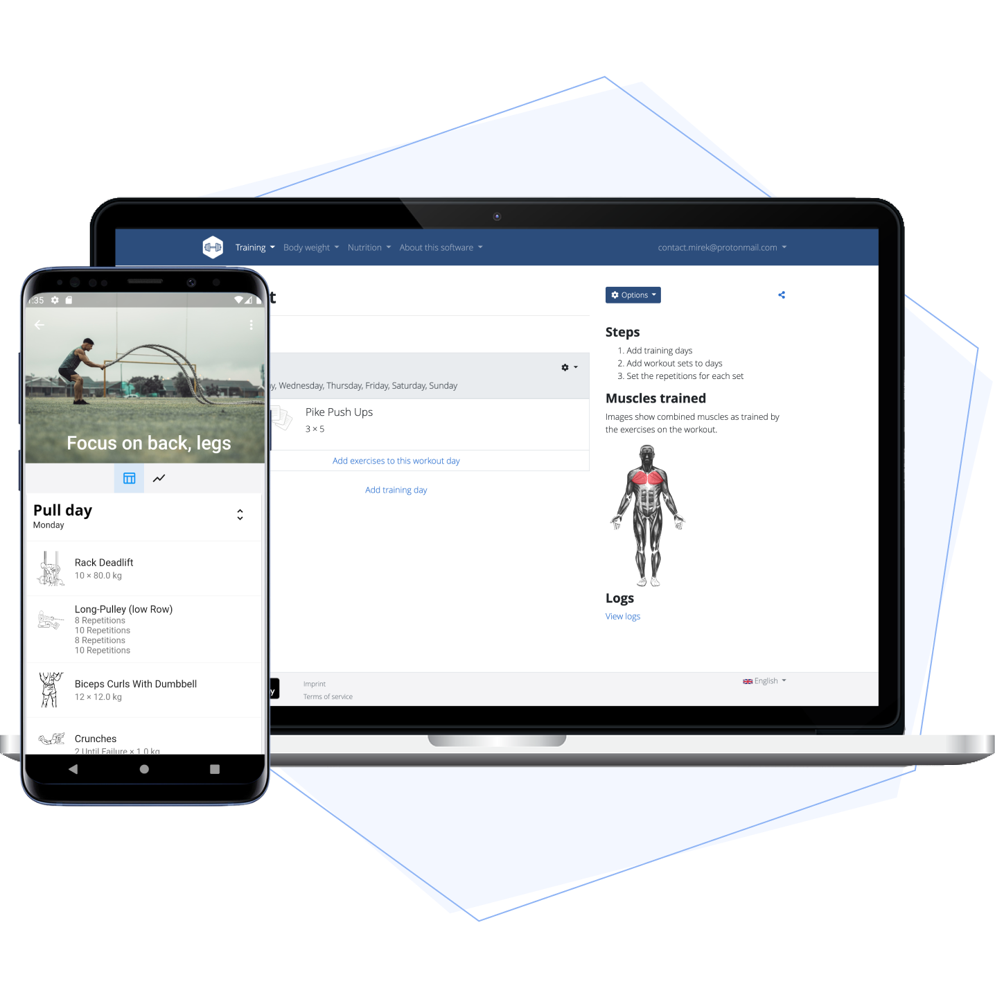 mobile screen showing bodytrack feature